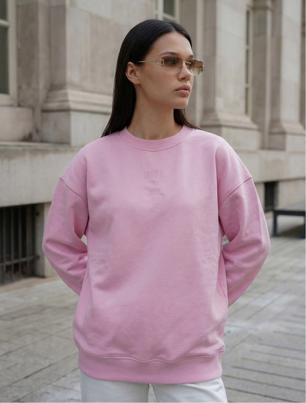 Bluza Staff x Husll pink logo oversize