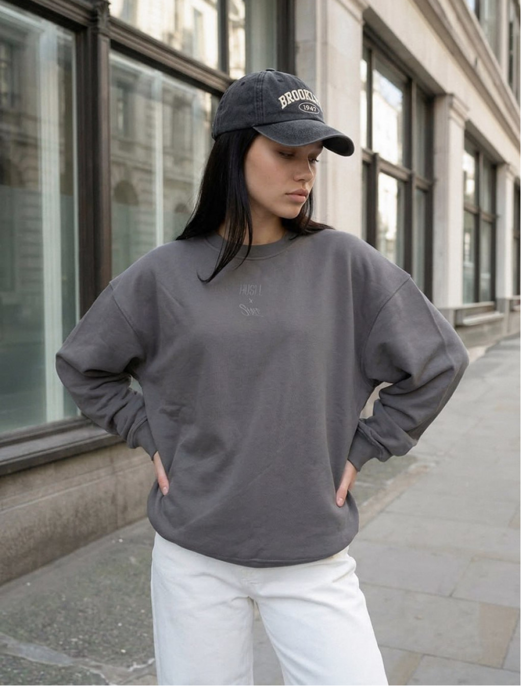 Bluza Staff x Husll gray logo oversize