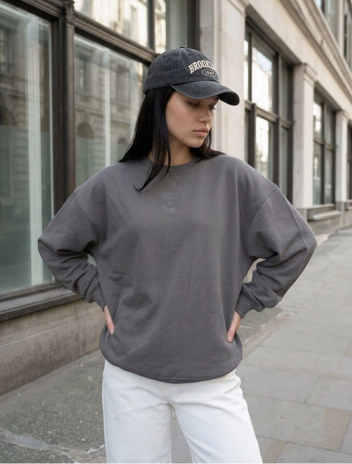 Bluza Staff x Husll gray logo oversize