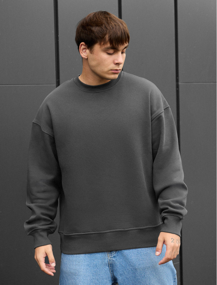 Bluza Staff dark gray2 oversize fleece