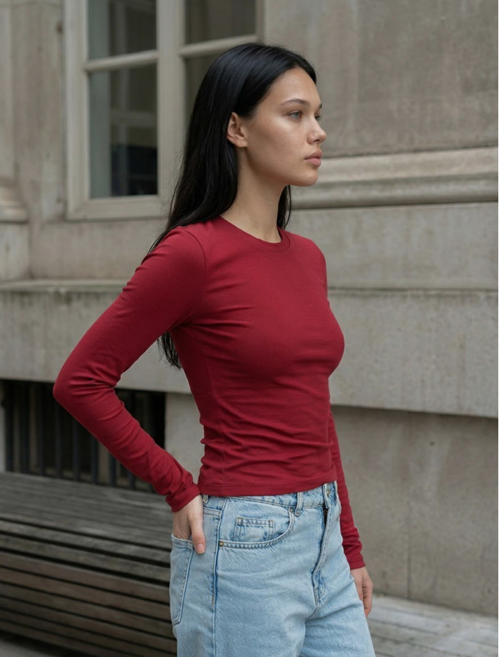 Longsleeve Staff fir bordo