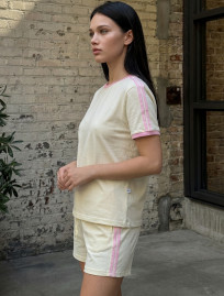 Komplet koszulka + spodenki Staff pry light yellow & pink