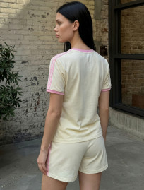 Komplet koszulka + spodenki Staff pry light yellow & pink