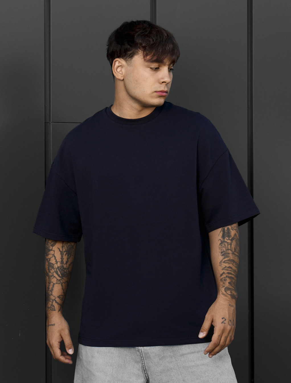 Koszulka Staff dark blue oversize premium