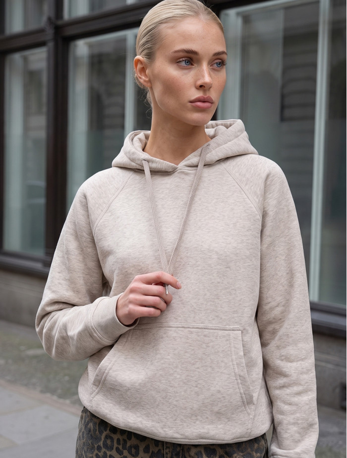 Bluza Staff ry beige melange oversize fleece