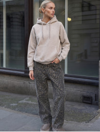 Bluza Staff ry beige melange oversize fleece