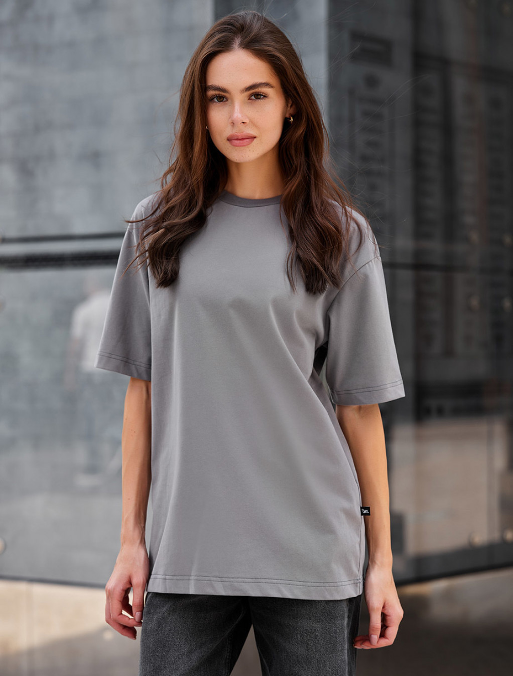 Damska koszulka Staff li gray oversize