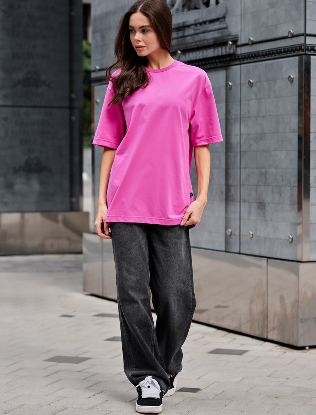 Damska koszulka Staff li pink oversize