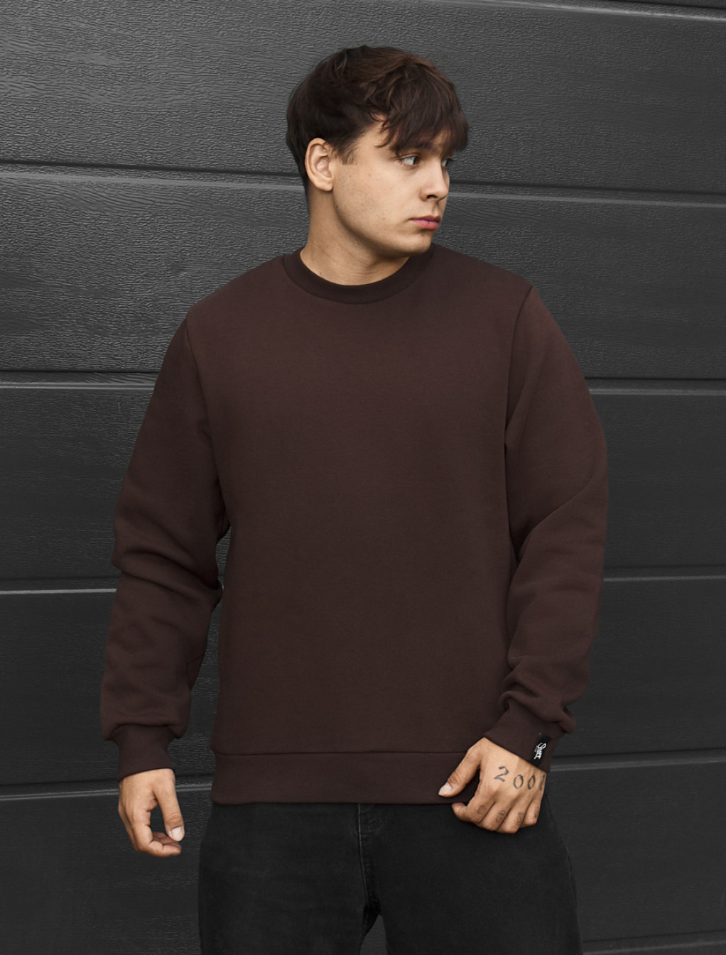 Bluza Staff dark brown basic fleece