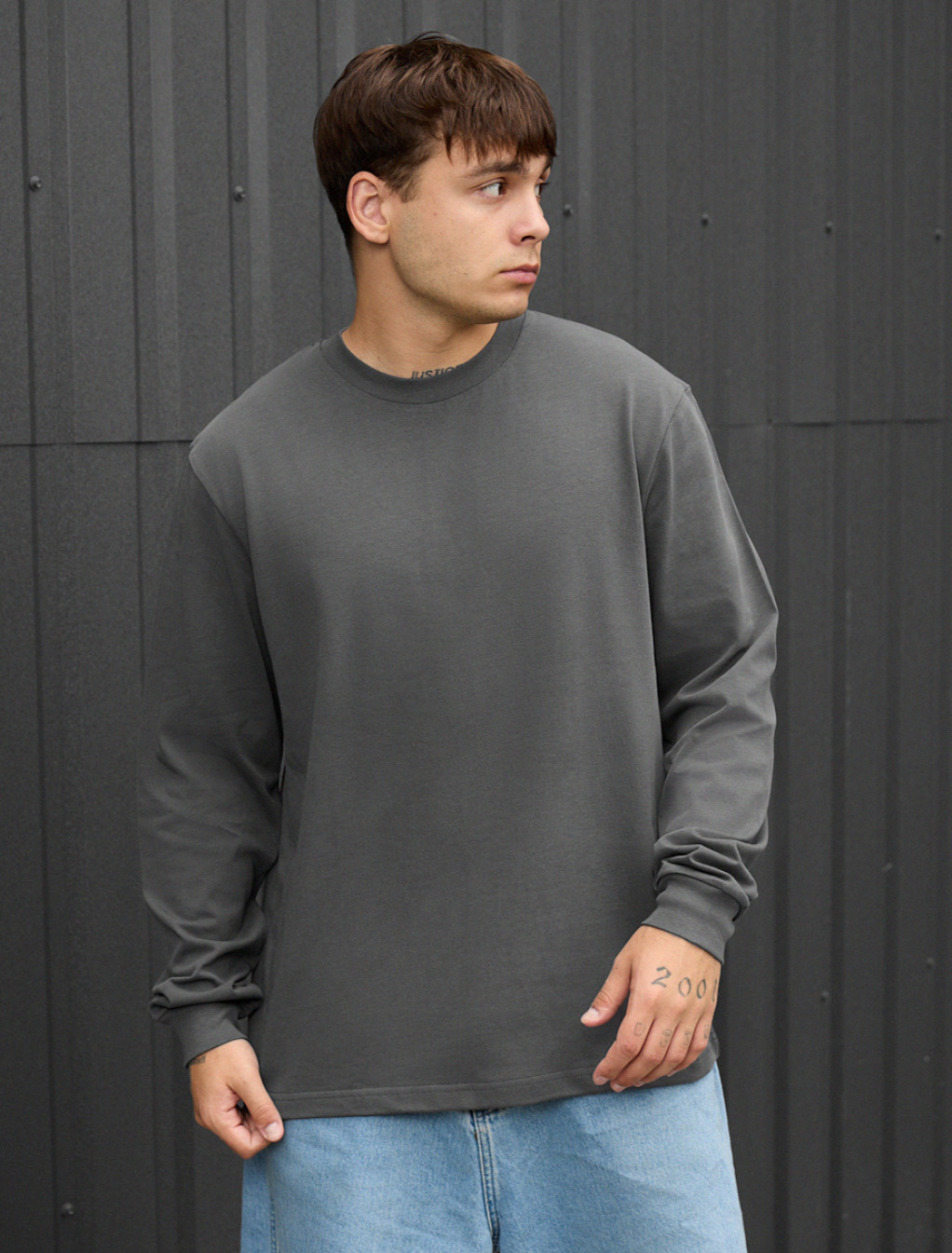 Longsleeve Staff gray oversize