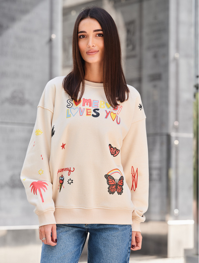 Bluza Staff loves you oversize fleece