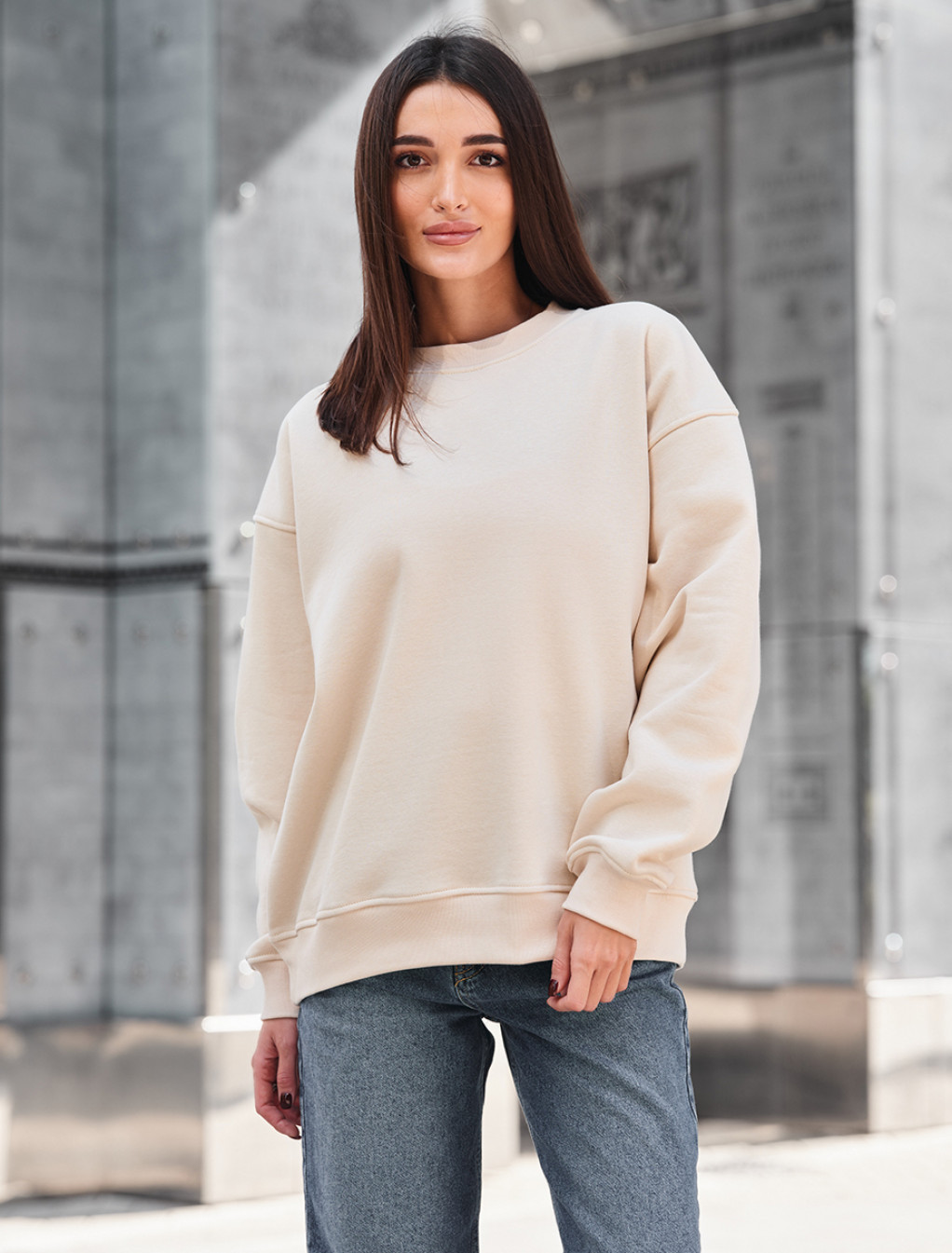 Bluza Staff milk oversize fleece