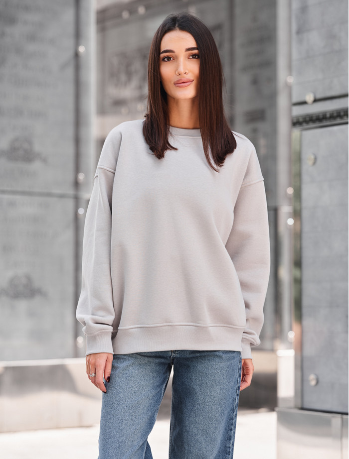 Bluza Staff light gray oversize fleece