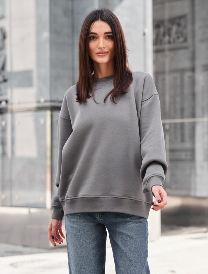 Bluza Staff gray oversize fleece