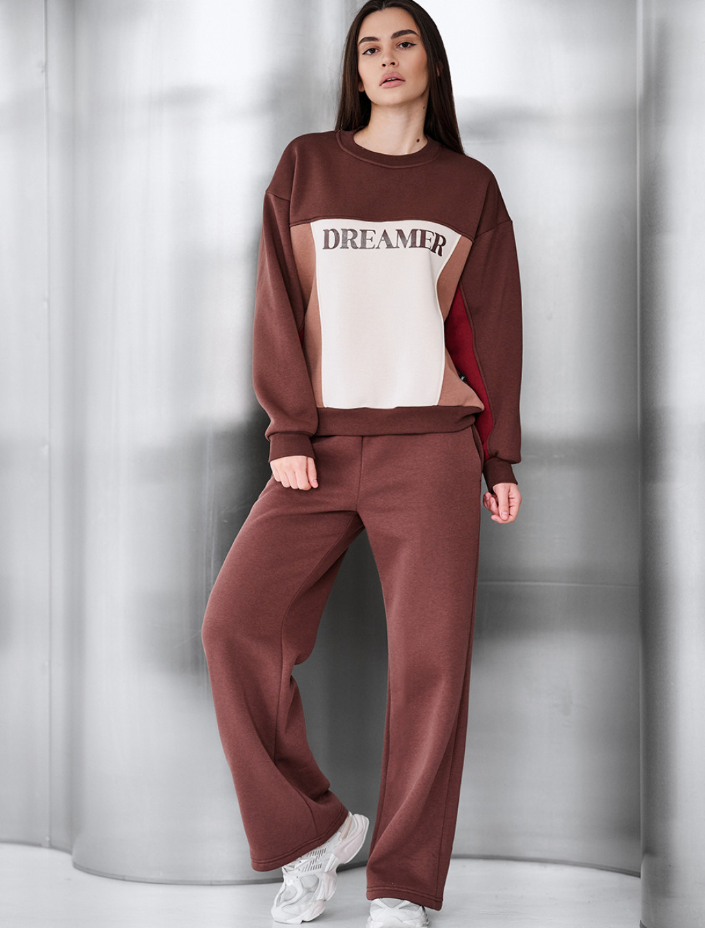 Bluza Staff dre brown oversize fleece
