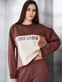 Bluza Staff dre brown oversize fleece