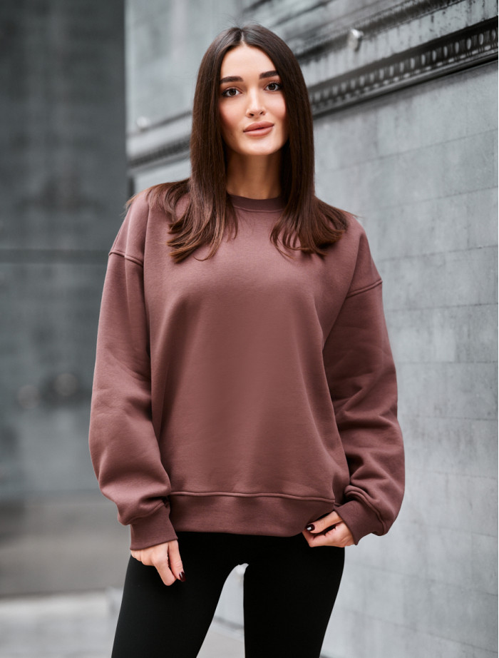 Bluza Staff brown oversize fleece