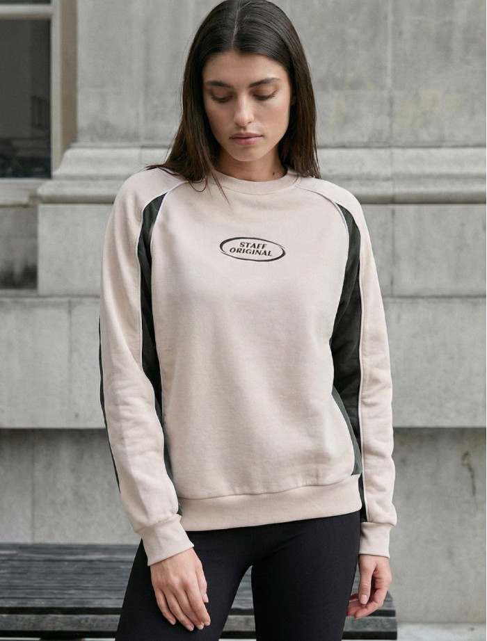 Bluza Staff oce light beige & green