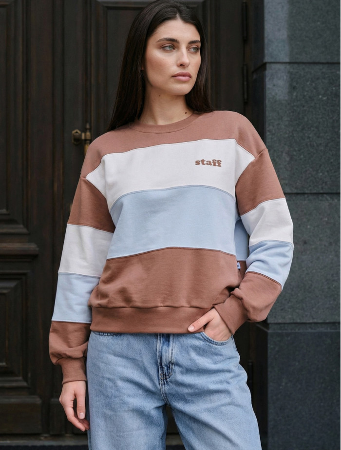 Bluza Staff met brown/white/light blue