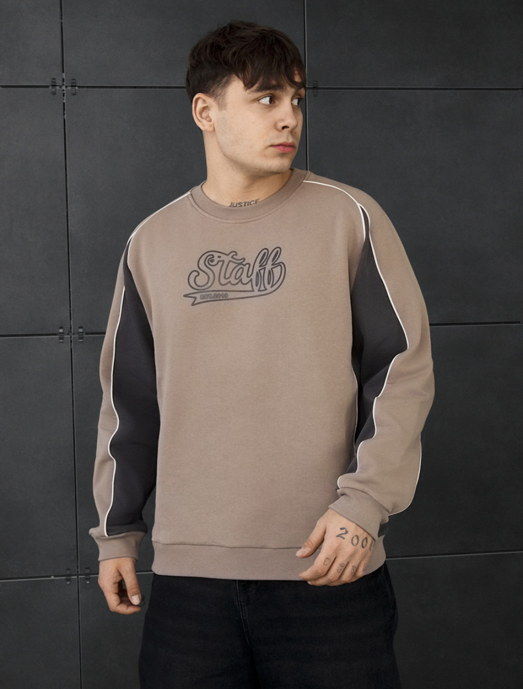 Bluza Staff ke brown & dark gray reflective
