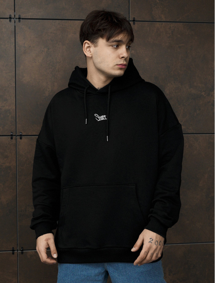 Bluza Staff dark black logo oversize