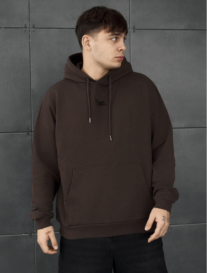 Bluza Staff dark brown logo oversize