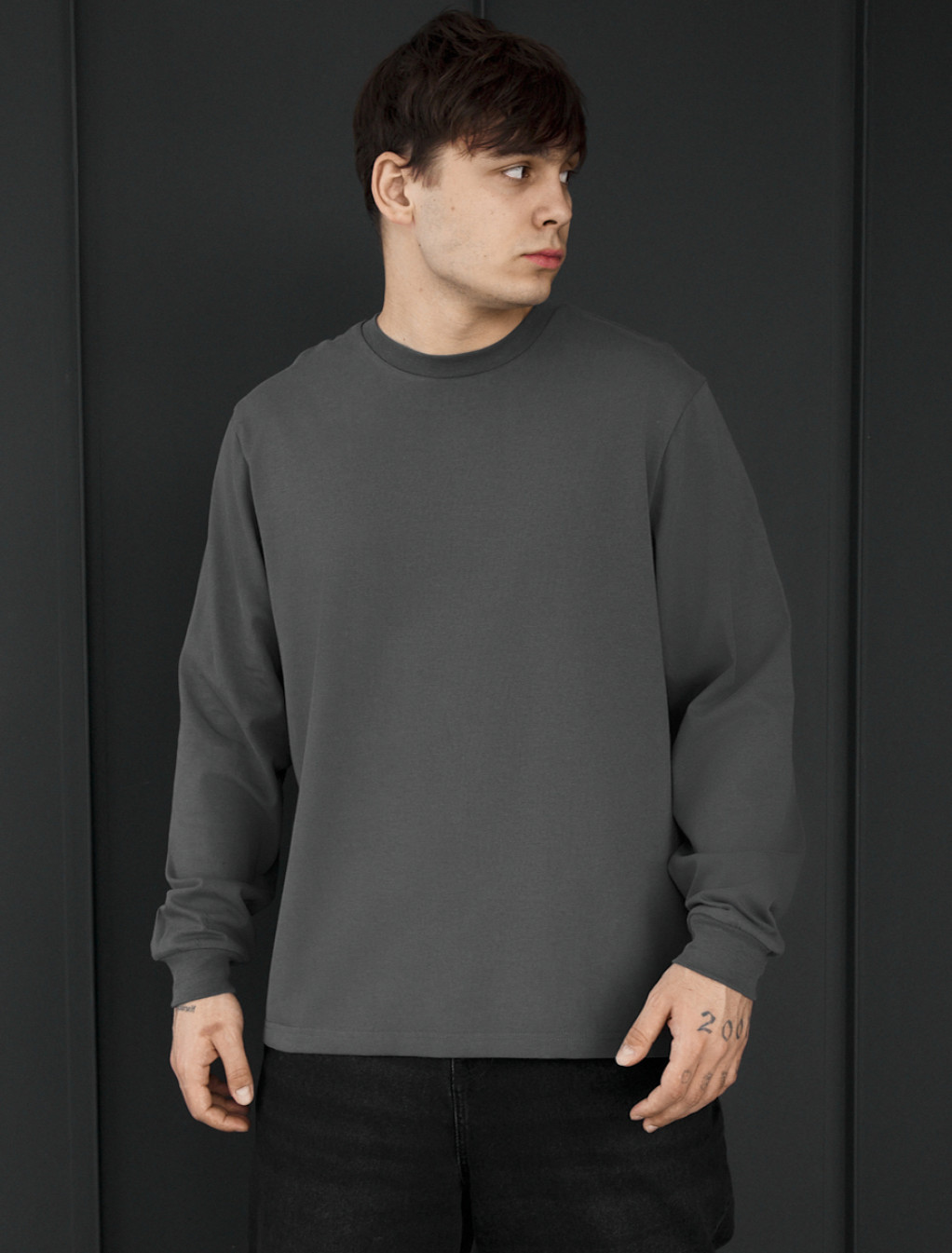 Longsleeve Staff dark gray oversize