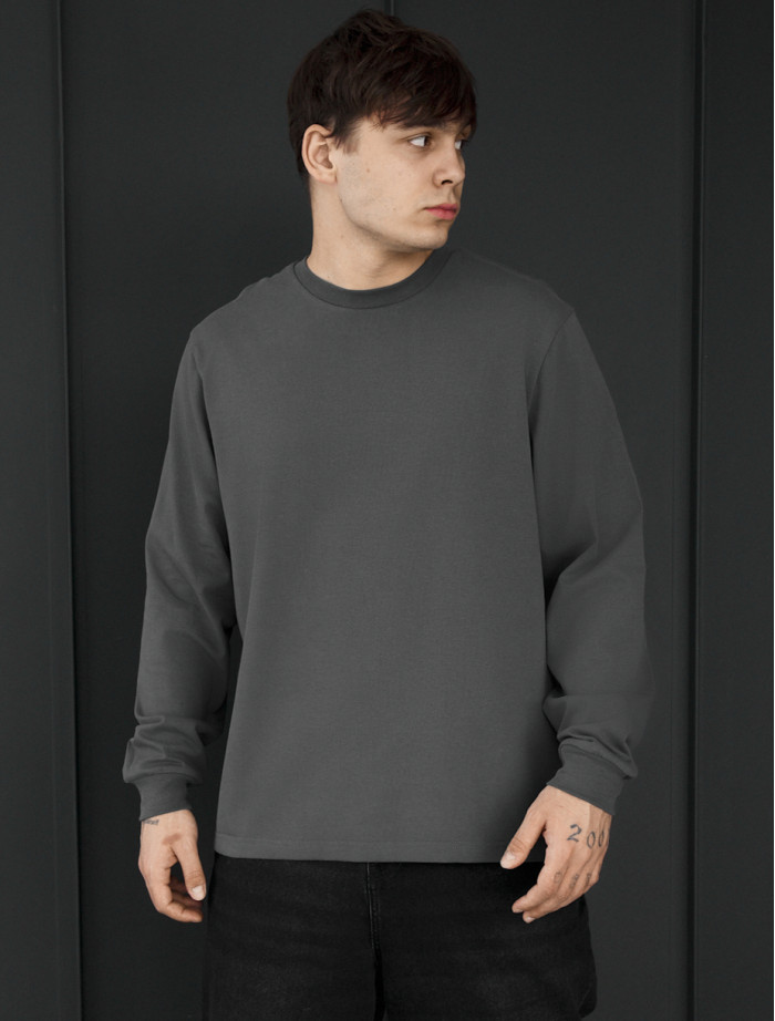 Longsleeve Staff dark gray oversize