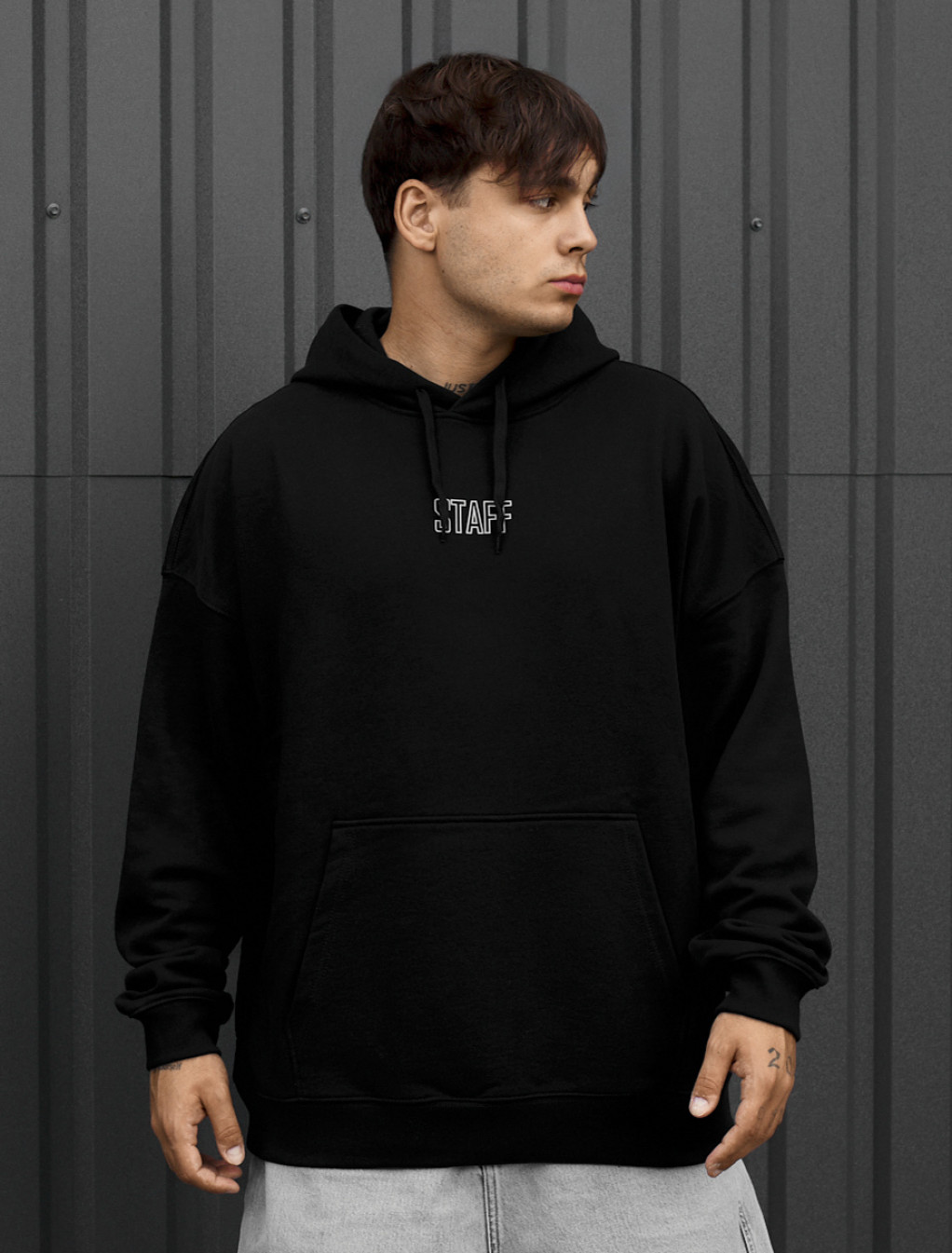 Bluza logo black oversize reflective