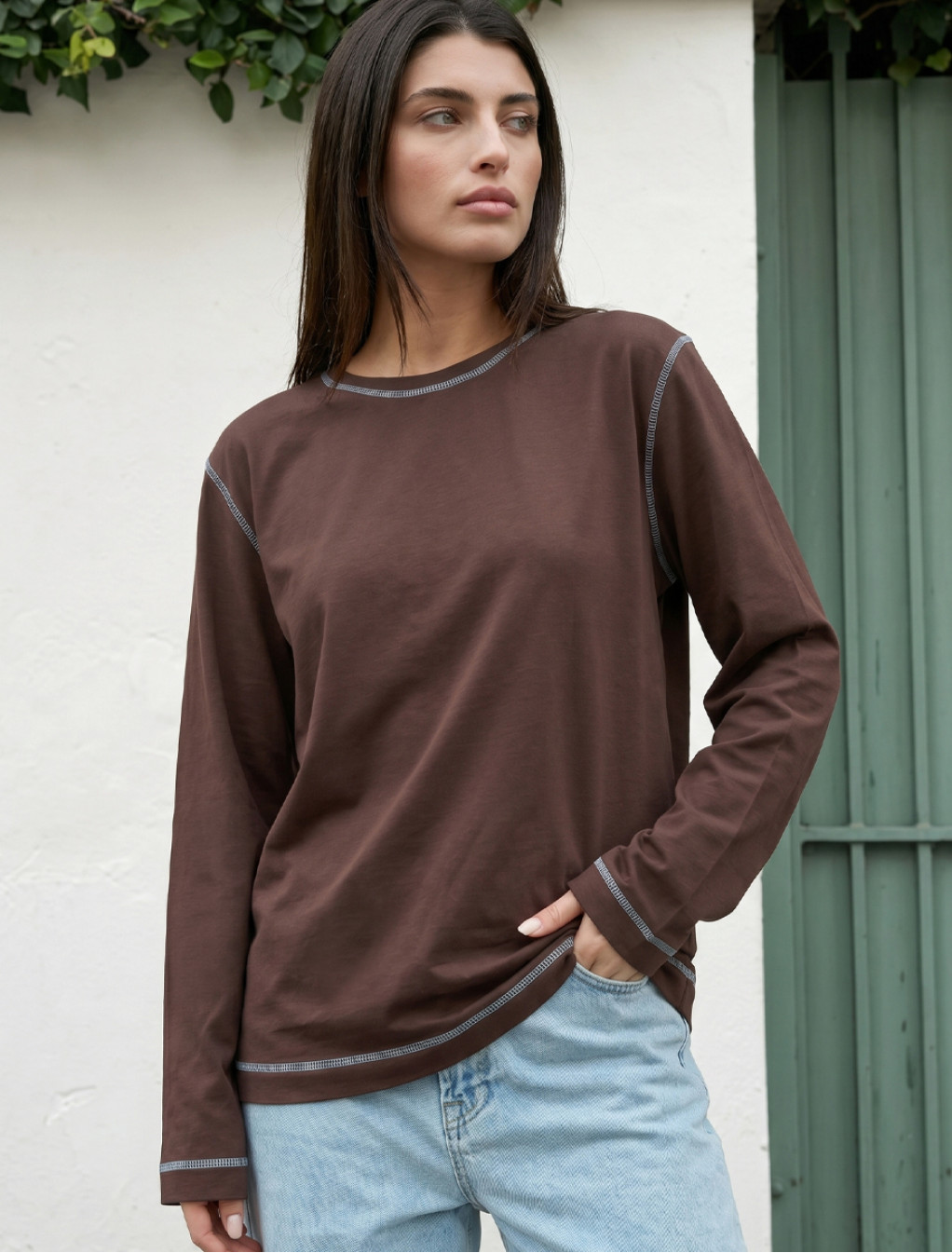 Longsleeve Staff key brown