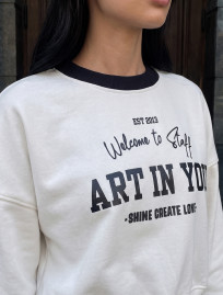 Bluza Staff vio white oversize fleece