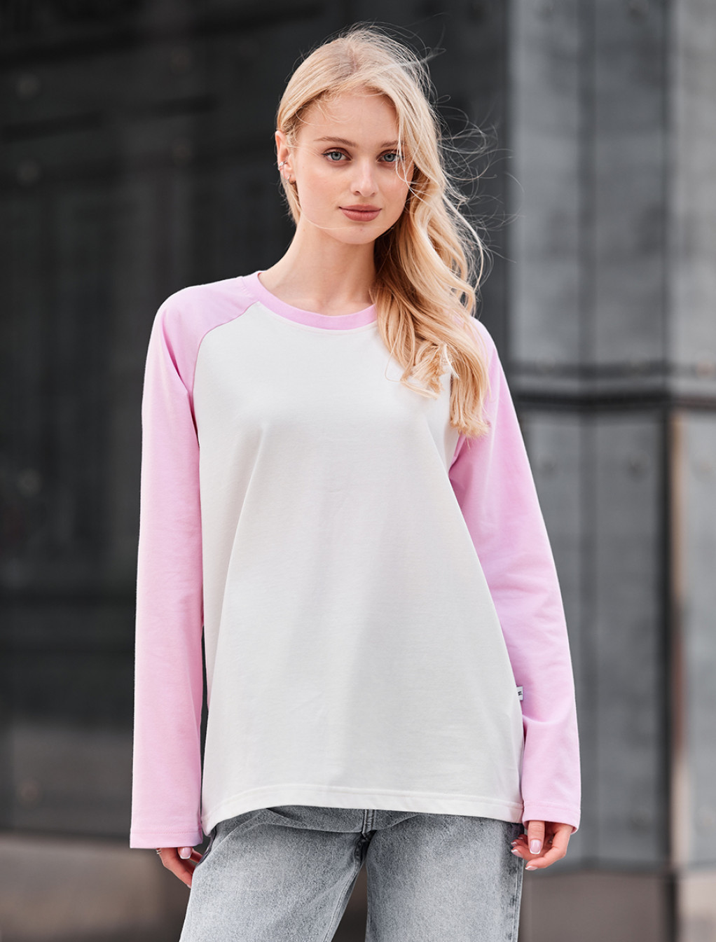 Longsleeve Staff ves white & pink