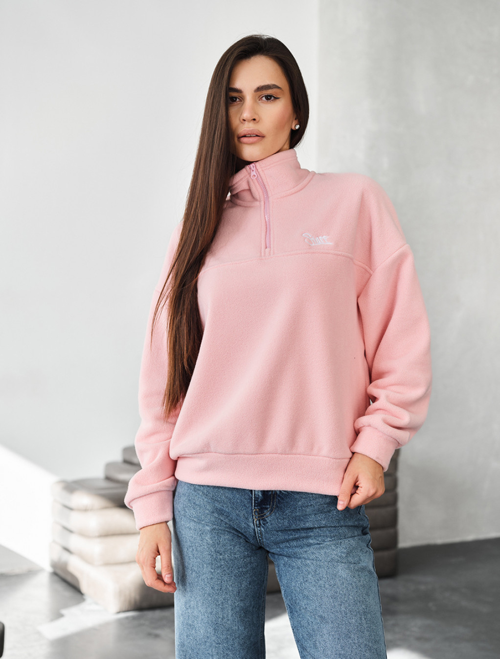 Olimpijka Staff di powder logo oversize fleece
