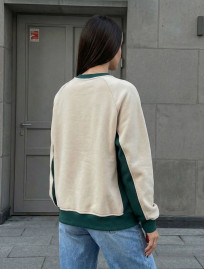 Bluza Staff ost milk & green oversize fleece