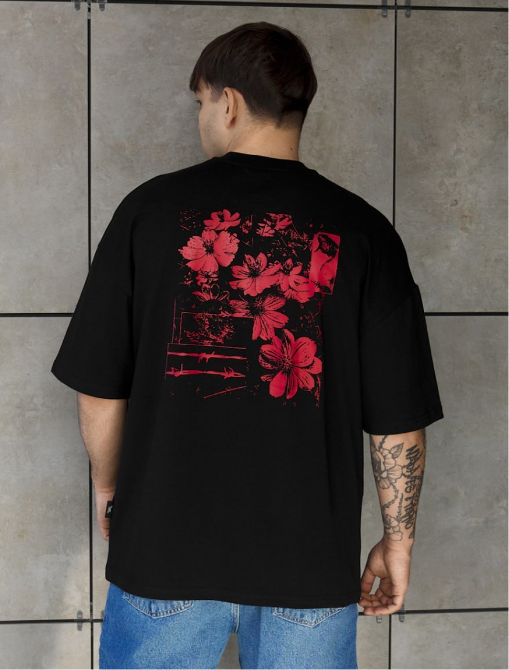 Koszulka Staff red flowers oversize