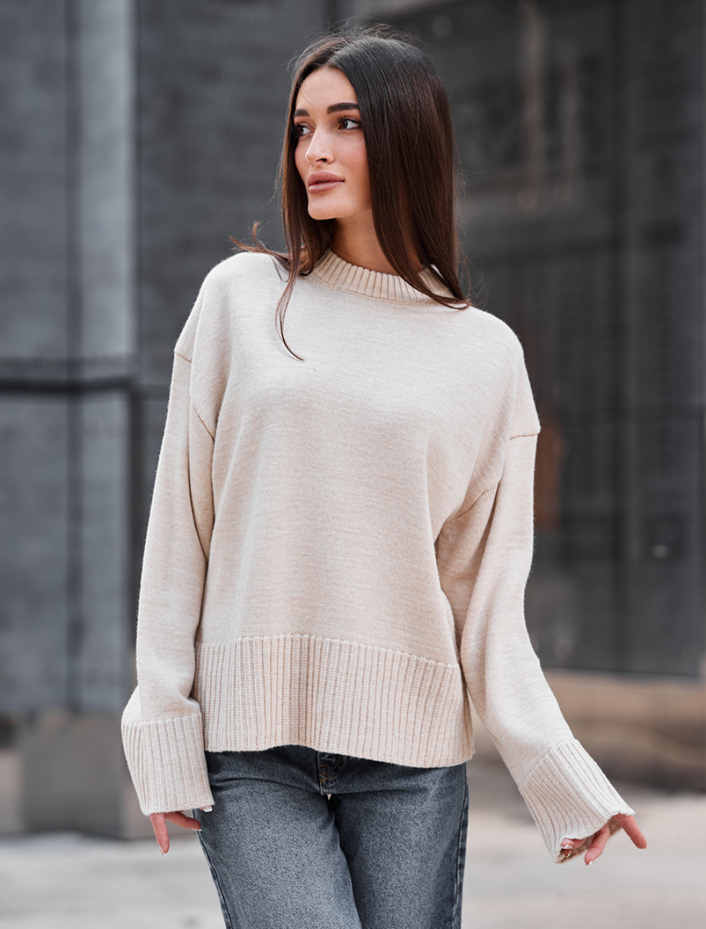 Bluza Staff oli light beige oversize