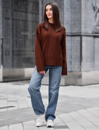 Sweter Staff oli brown oversize