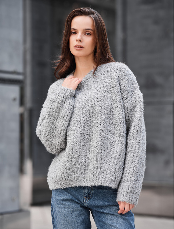 Sweter Staff gi light gray oversize