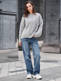 Sweter Staff gi light gray oversize