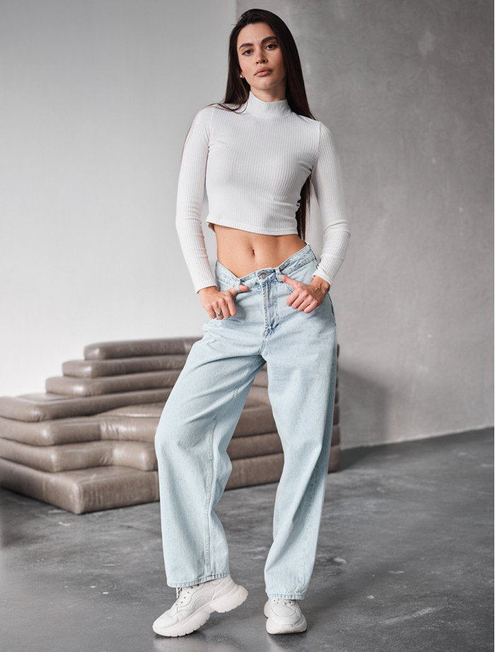 Dżinsy damskie Staff 2 wide-leg light blue