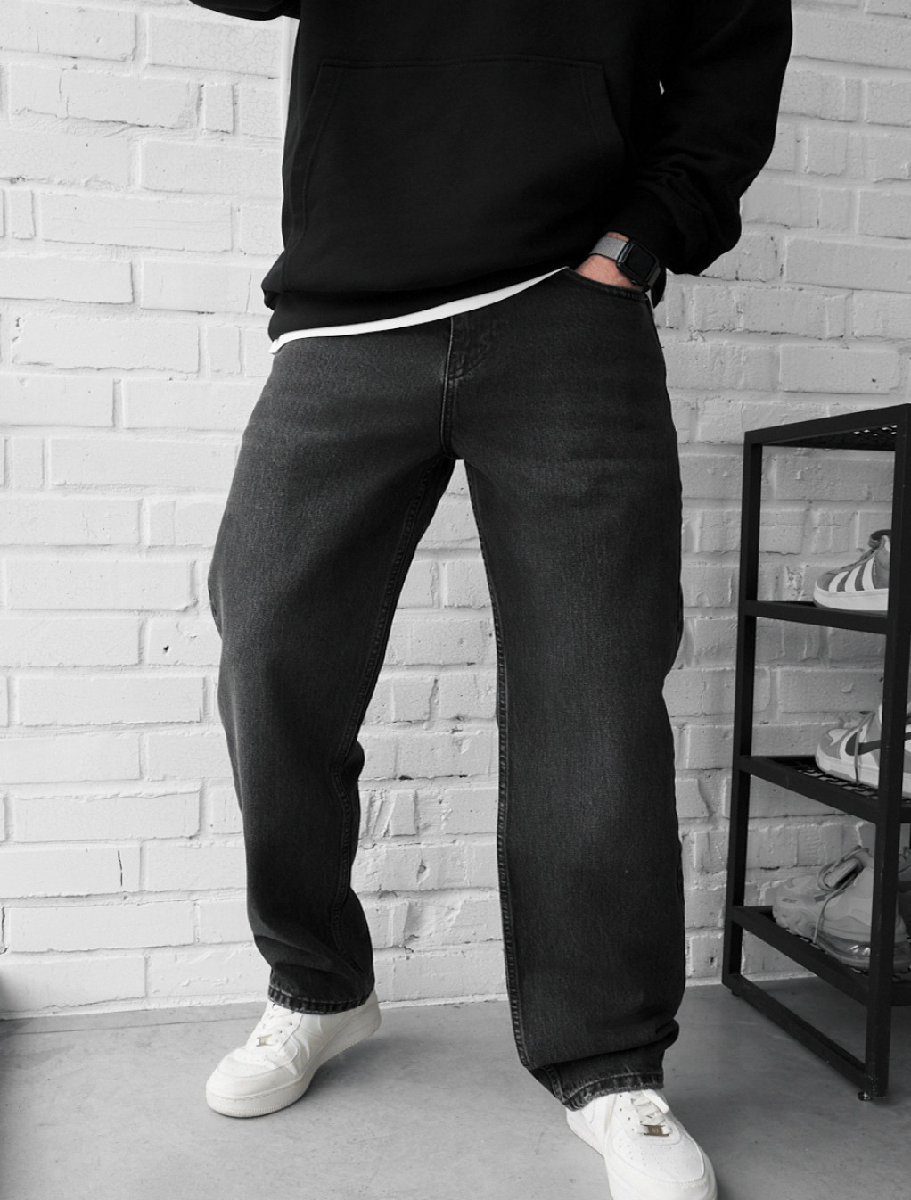 Dżinsy Staff 0908 dark gray baggy