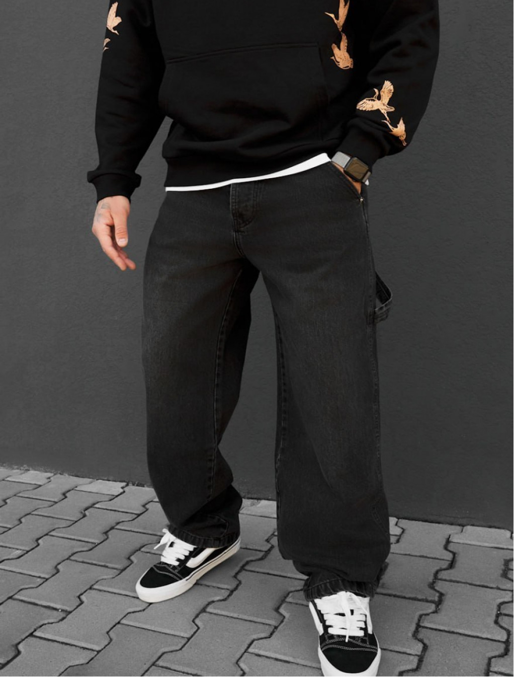 Dżinsy Staff 0917 dark gray baggy