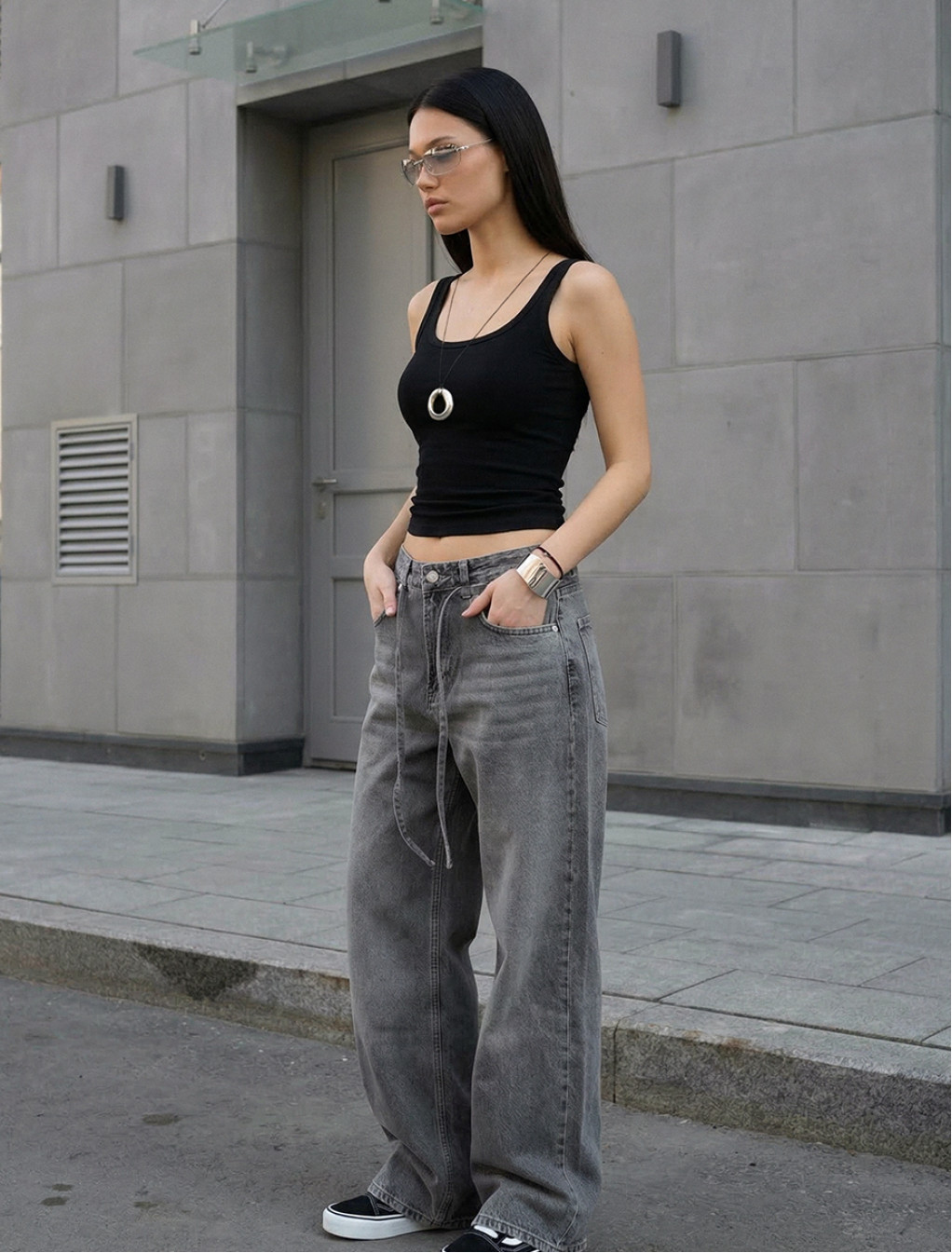 Dżinsy damskie Staff 2511 gray baggy