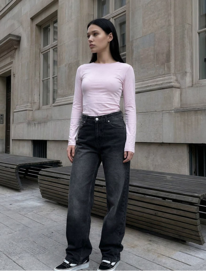 Dżinsy damskie Staff 2511 dark gray baggy