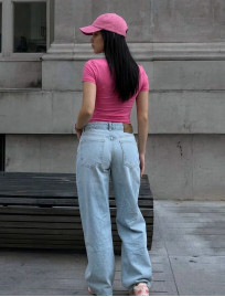 Dżinsy damskie Staff 2511 light blue wide leg