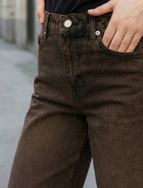 Dżinsy damskie Staff 2511 brown wide leg