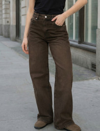 Dżinsy damskie Staff 2511 brown wide leg