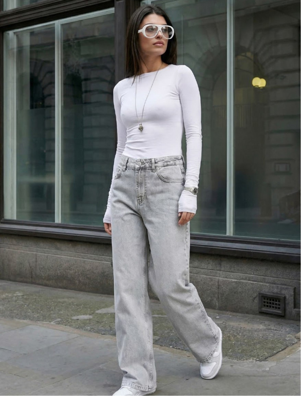 Dżinsy damskie Staff 2511 light gray loose fit