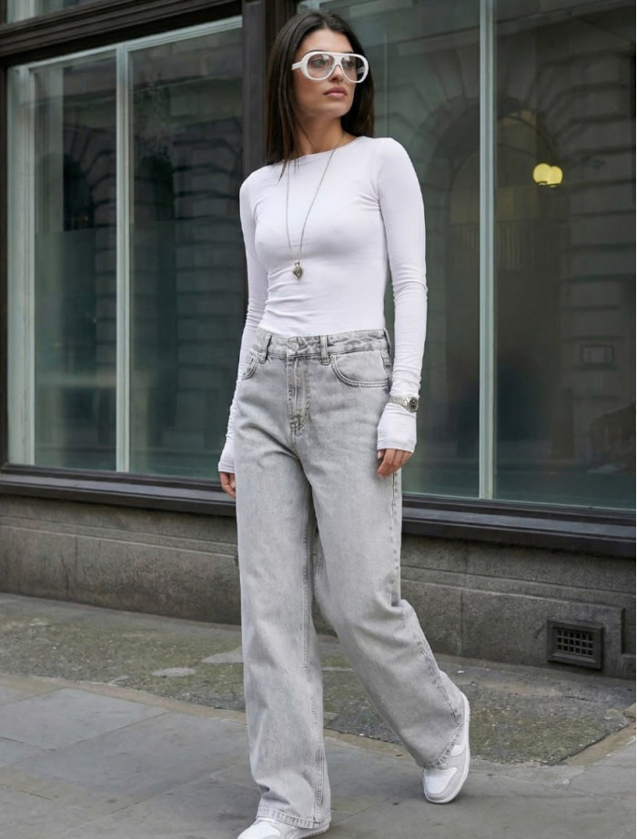 Dżinsy damskie Staff 2511 light gray loose fit