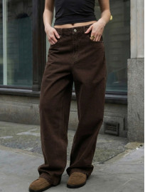 Dżinsy Staff 2 brown wide leg